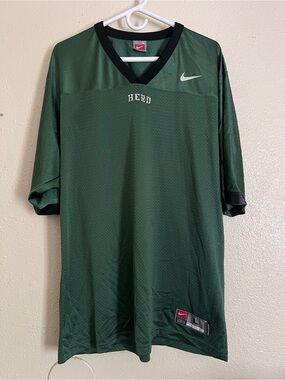 Vintage Herd Nike Men's Dark Green Short-Sleeve Athletic Jersey